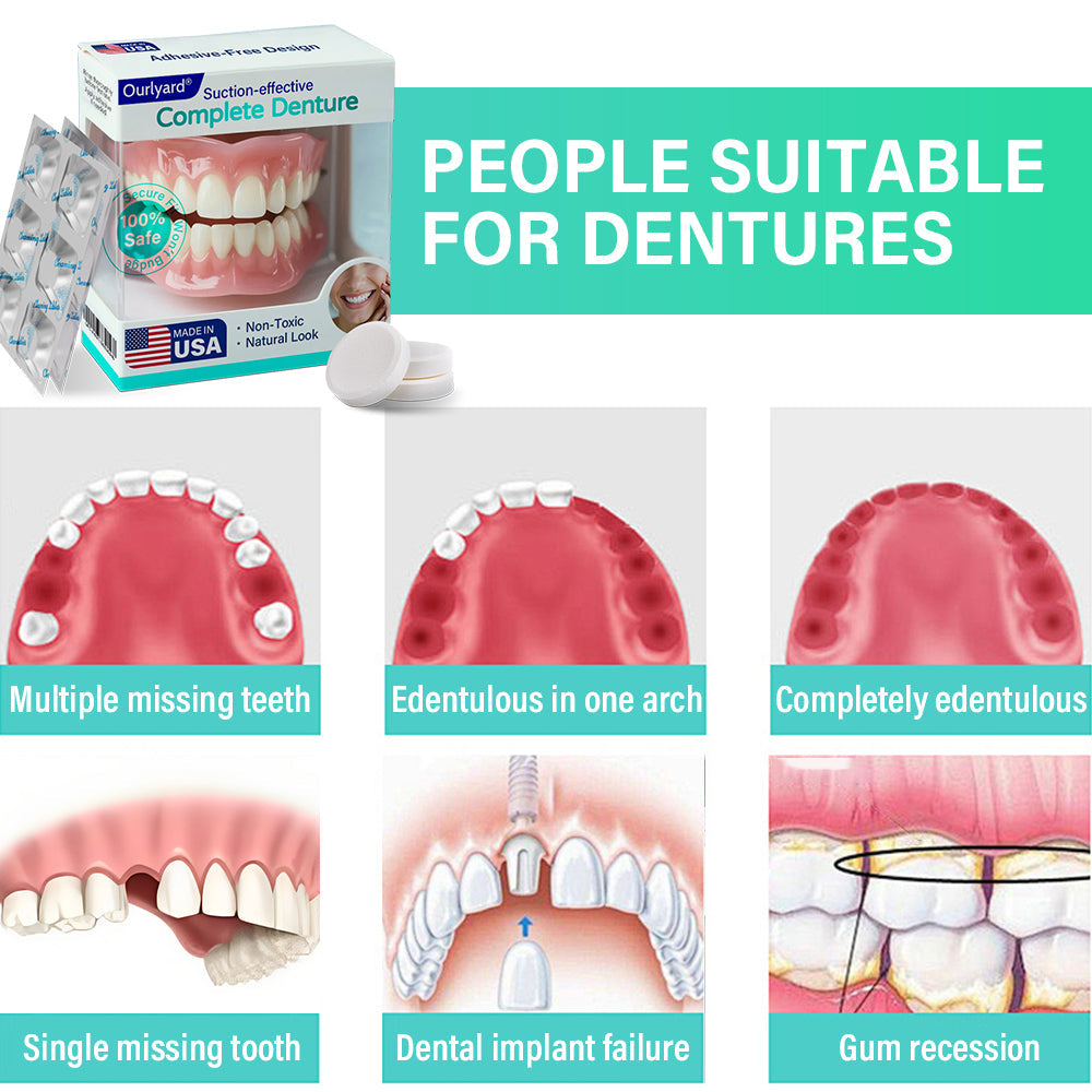 ✅ Made and Shipped from the USA| Ourlyard® Suction-fit Complete Denture 🦷🥔